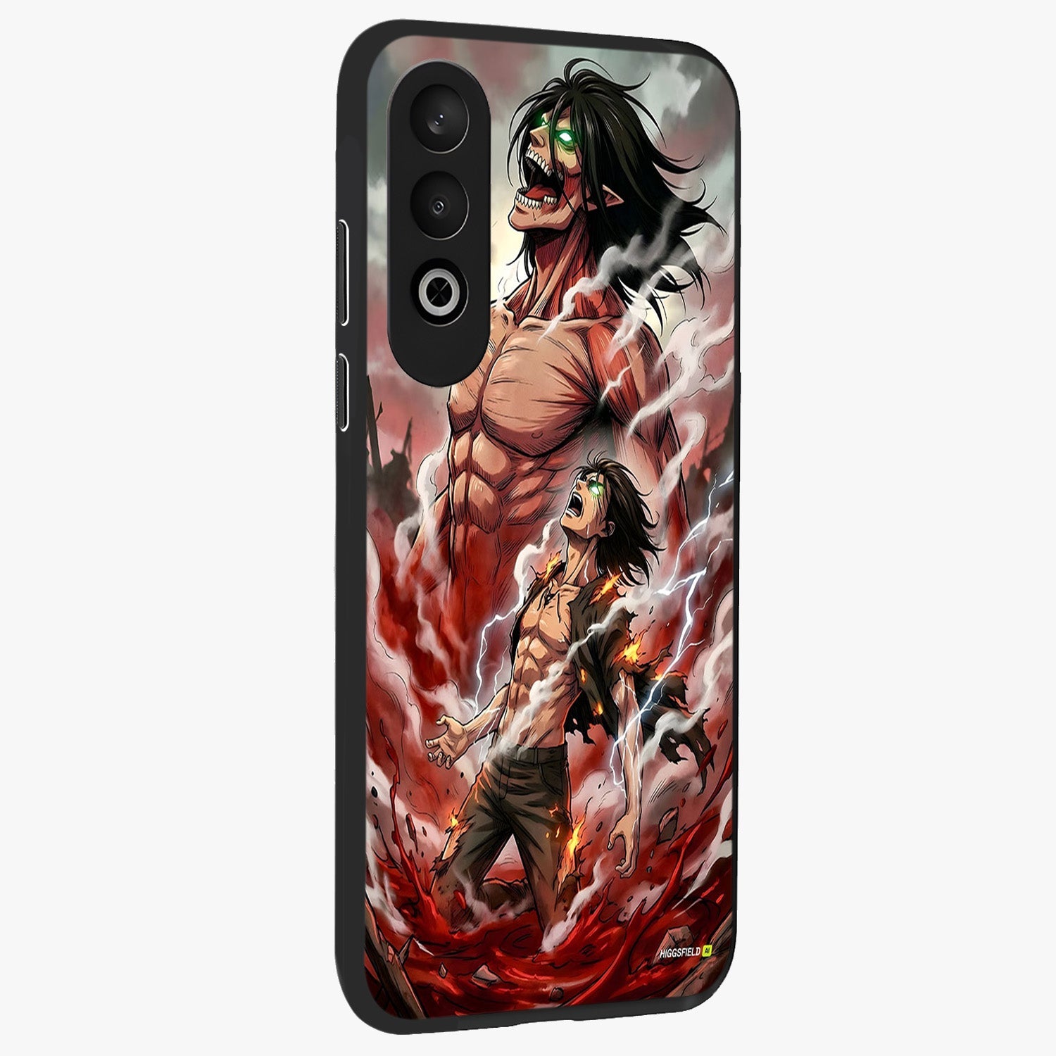 Titan Awakening Fury Glass Case for 1+Nord CE 4 side perspective highlighting bold textures and premium edge finish