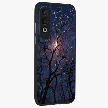 Twilight Sakura Serenade Glass Case for 1+Nord CE 4 side perspective highlighting delicate sakura textures and premium edges