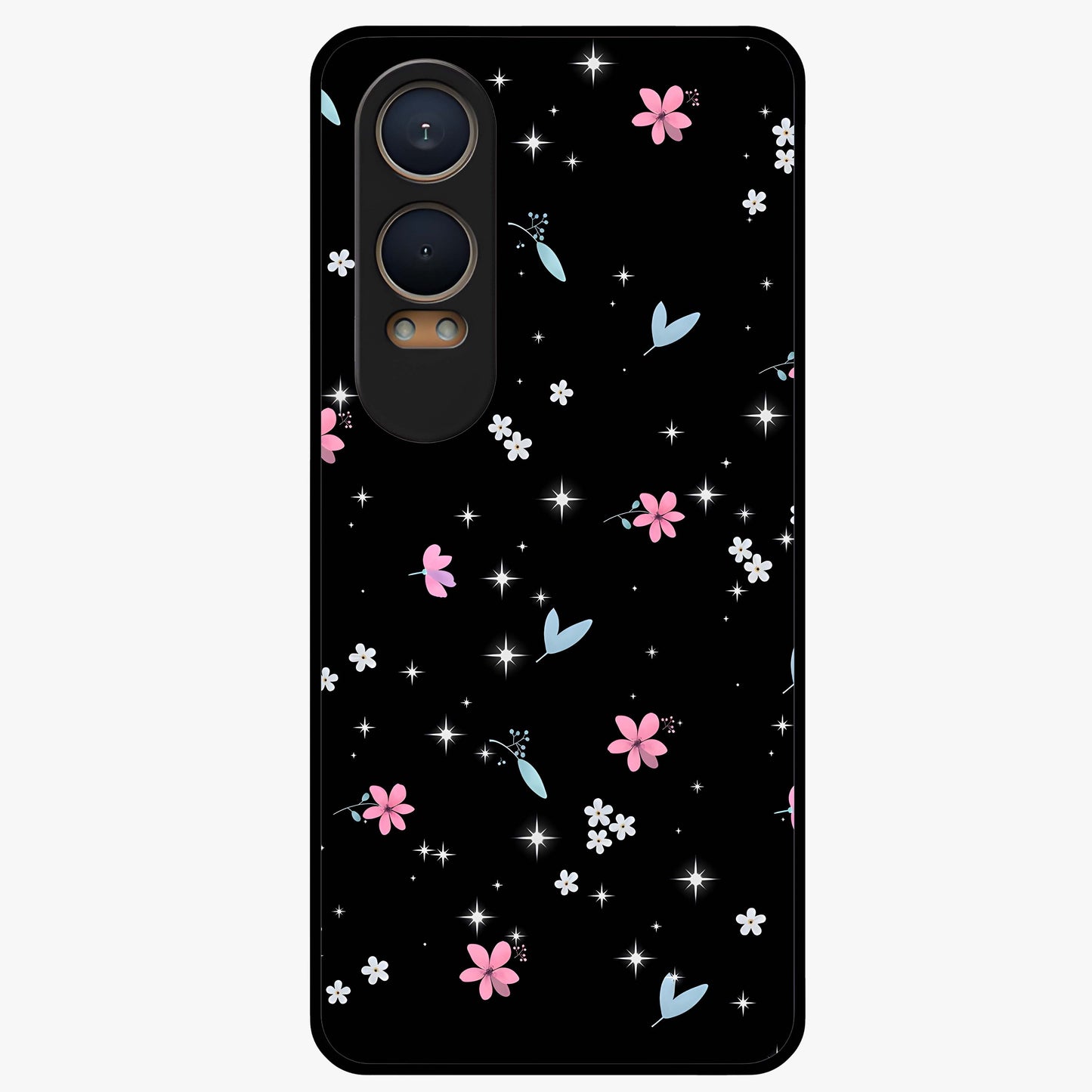 Black Aesthetic Wallpapers Glass Case for 1+Nord CE 4 Lite bold front view featuring dark minimalist aesthetic artwork