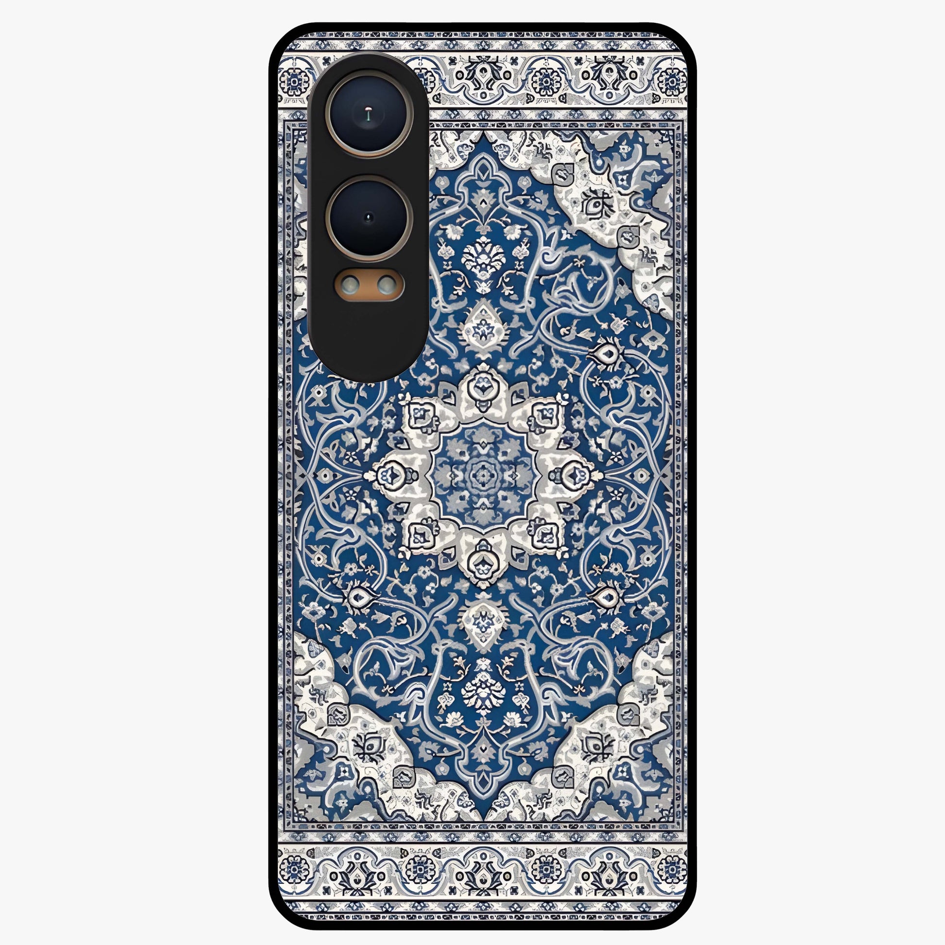 Blue Palace Dream Glass Case for 1+Nord CE 4 Lite royal front view featuring palace inspired artwork in deep blue tones