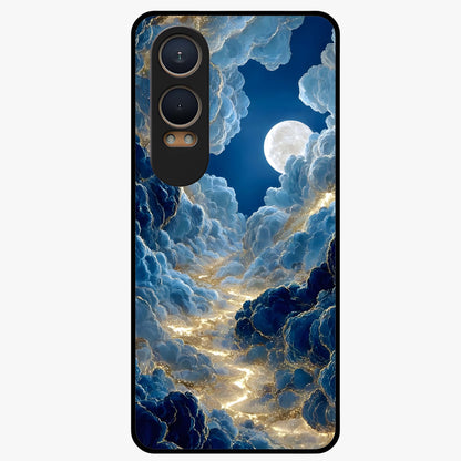 Celestial Cloud Path Glass Case for 1+Nord CE 4 Lite serene front view featuring dreamy cloud pathway artwork