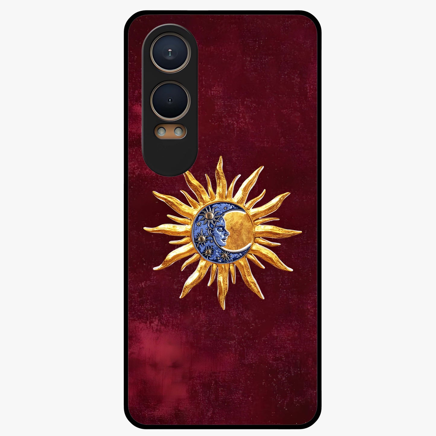 Celestial Unity Charm Glass Case for 1+Nord CE 4 Lite symbolic front view featuring harmonious celestial artwork