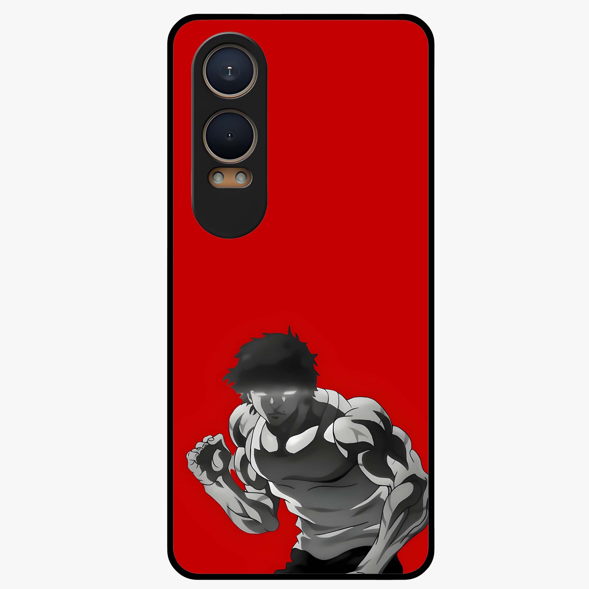 Crimson Power Rush Glass Case for 1+Nord CE 4 Lite bold front view featuring dynamic red abstract motion artwork
