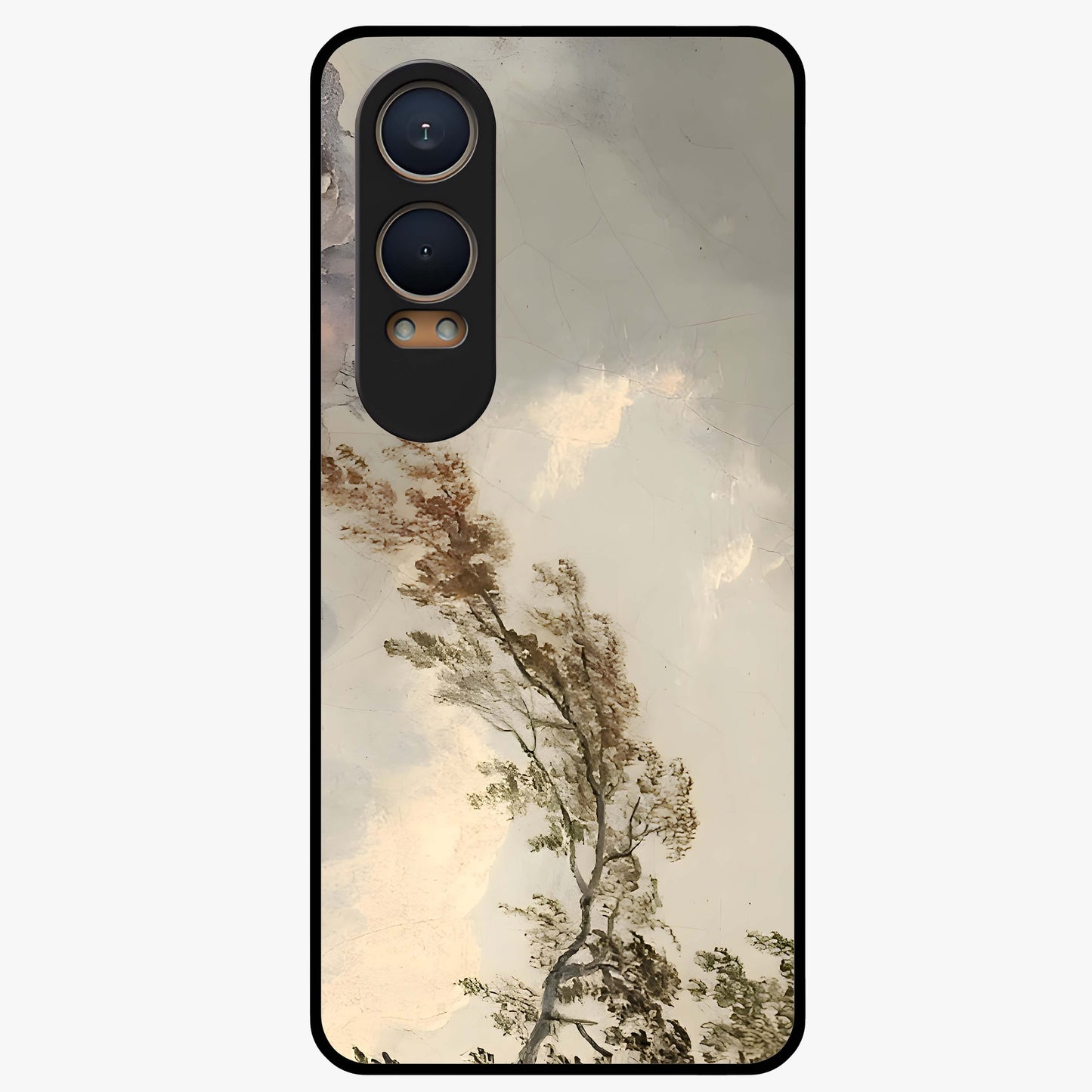 Dreamlike Wind Field Glass Case for 1+Nord CE 4 Lite serene front view featuring flowing meadow artwork with soft wind inspired tones