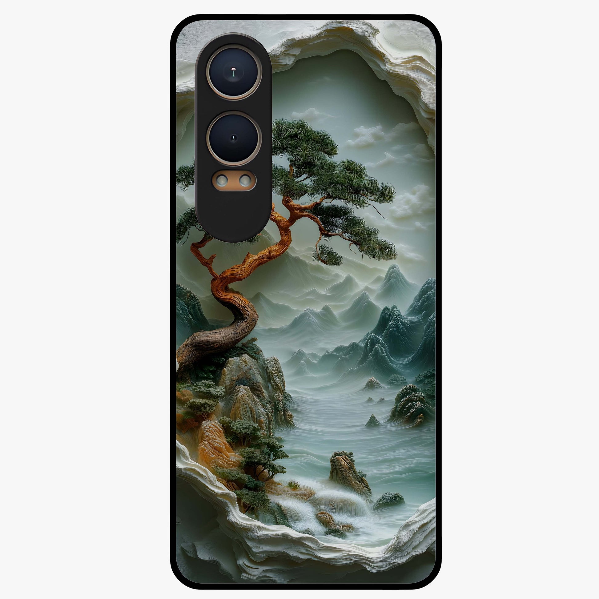 Eternal Nature Spirit Glass Case for 1+Nord CE 4 Lite serene front view featuring earthy nature inspired artwork