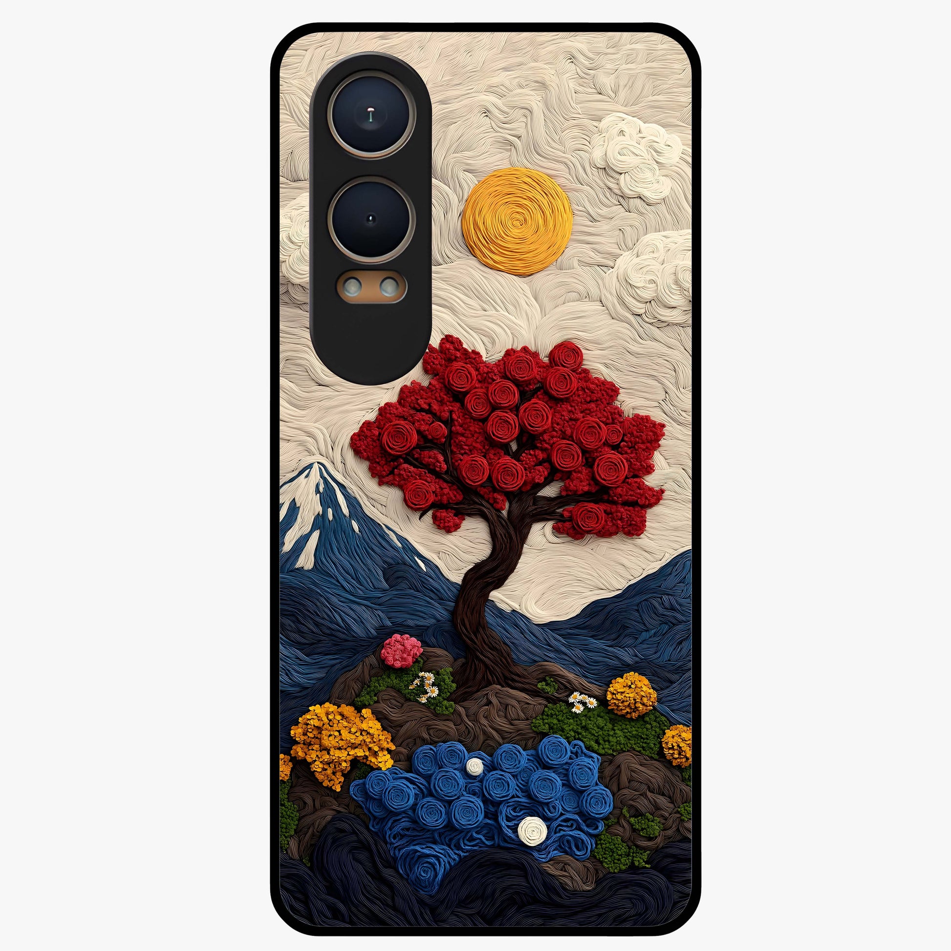 Eternal Nature Tapestry Glass Case for 1+Nord CE 4 Lite elegant front view featuring intricate nature tapestry artwork