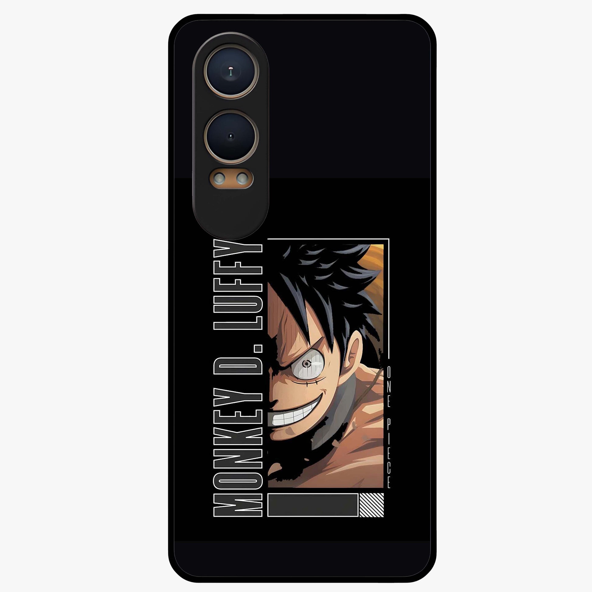 Fearless Pirate Smile Glass Case for 1+Nord CE 4 Lite edgy front view featuring pirate inspired artwork with bold expression