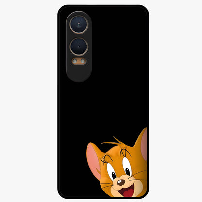 Forever Chasing Love Jerry Glass Case for 1+Nord Ce 4 Lite adorable front view featuring playful cartoon love artwork