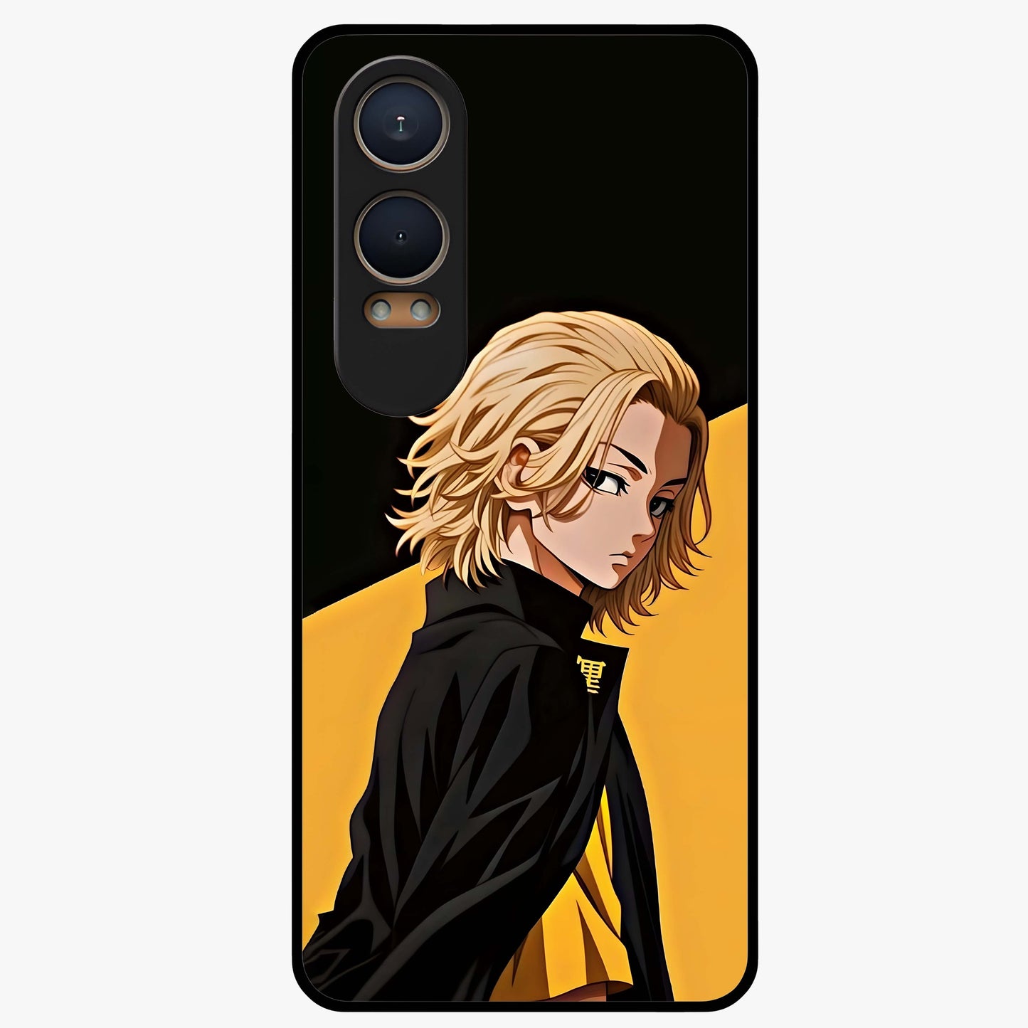 Golden Shadow Commander Glass Case for 1+Nord CE 4 Lite powerful front view featuring dramatic commander themed artwork