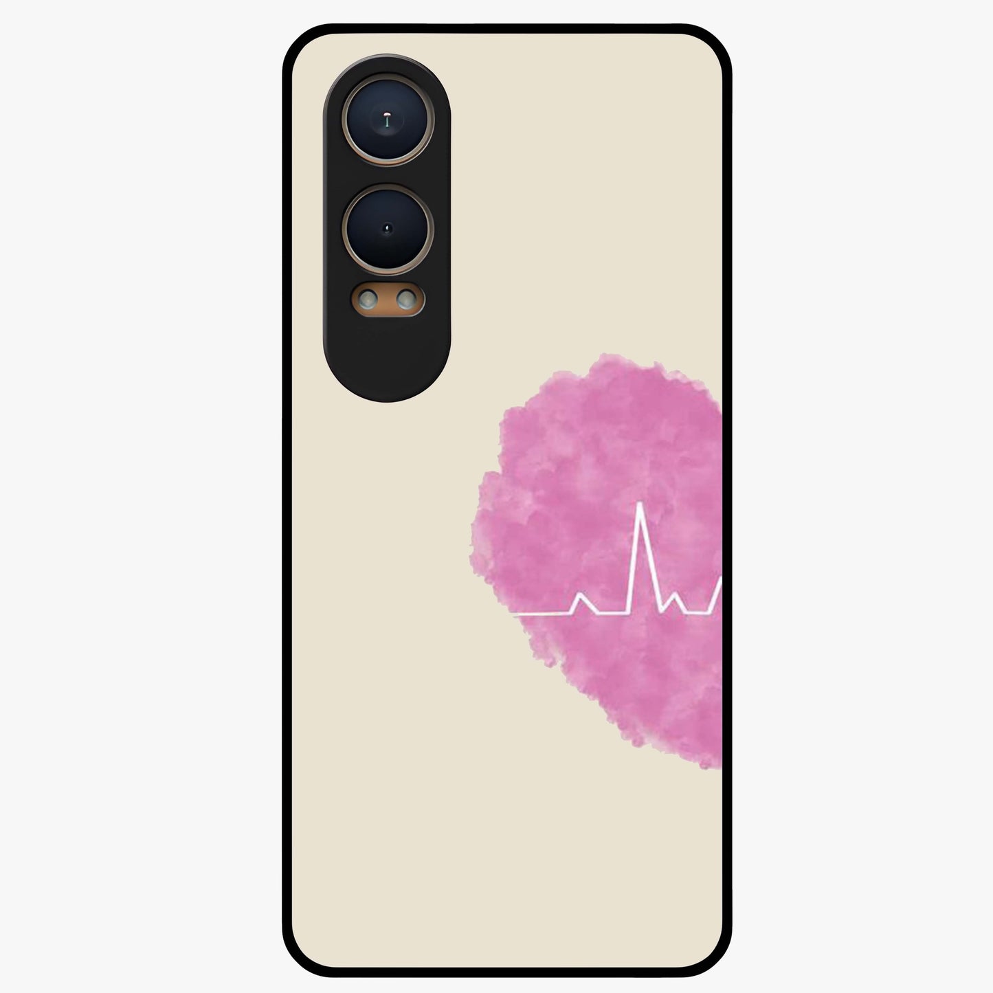 Heartbeat of Love Glass Case for 1+Nord Ce 4 Lite romantic front view featuring heartbeat inspired love artwork