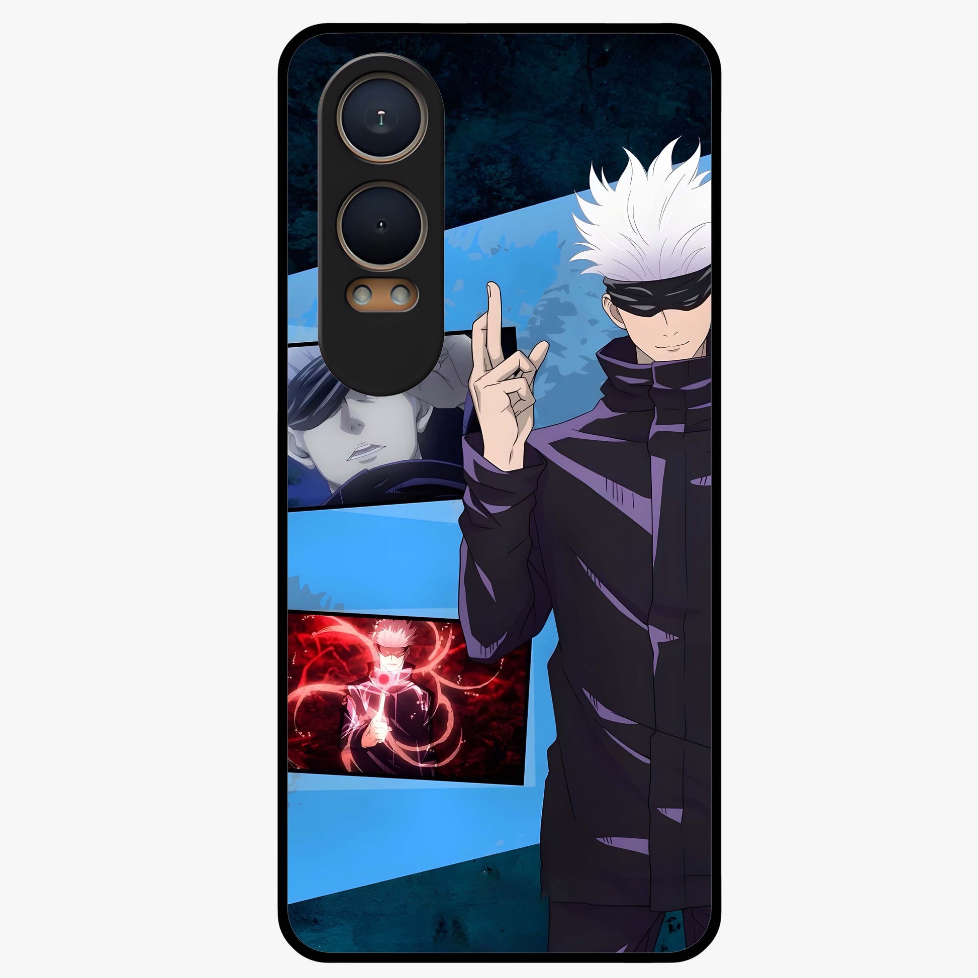 Infinite Curse Sorcerer Glass Case for 1+Nord CE 4 Lite showing full back design in clean flat view with dark sorcerer artwork and glossy glass finish.