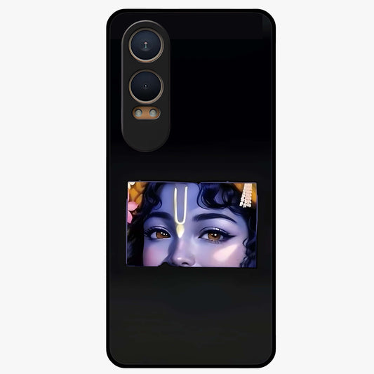 Krishna Divine Embrace Glass Case for 1+Nord Ce 4 Lite serene front view featuring devotional Krishna inspired artwork
