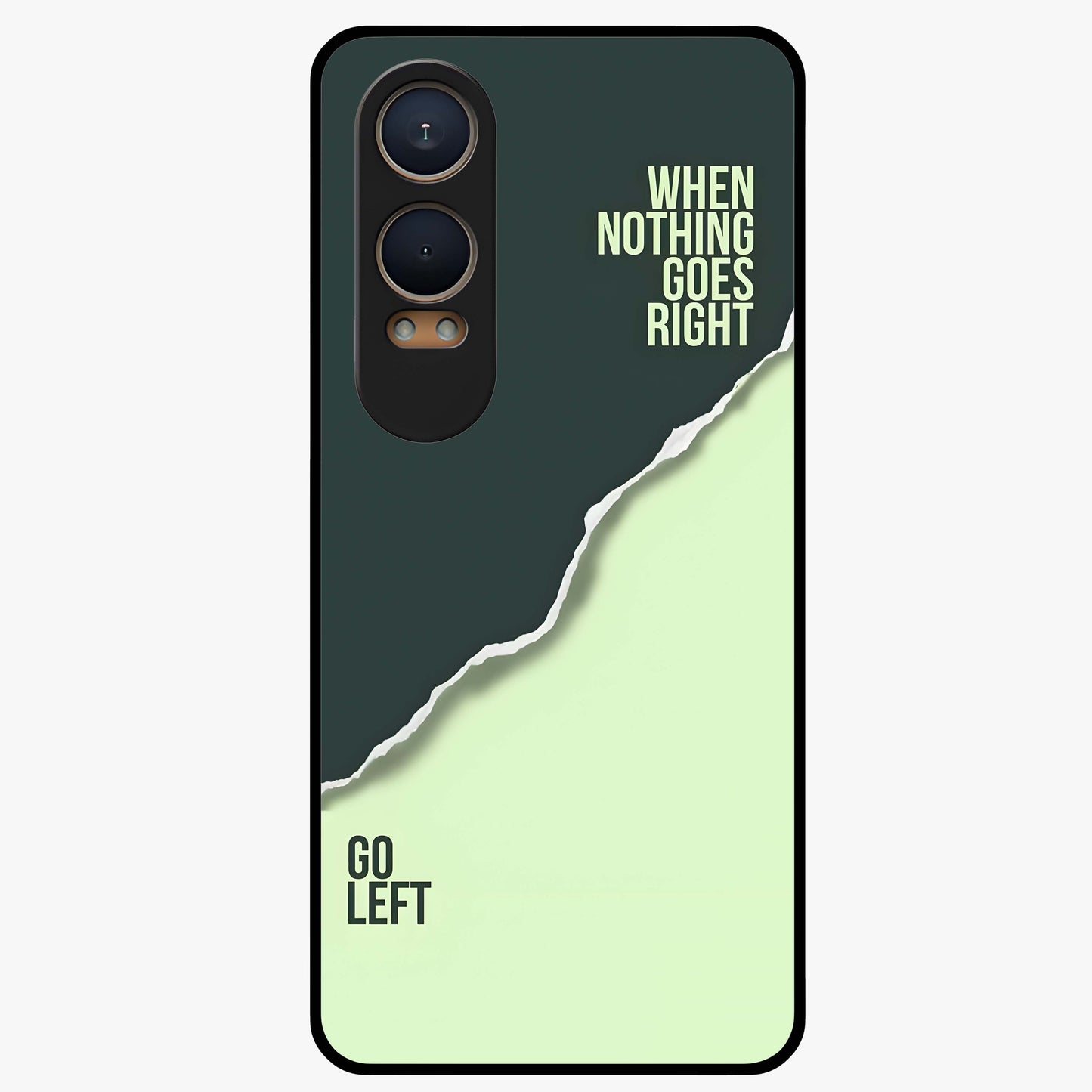 Let Go Quote Glass Case for 1+Nord CE 4 Lite minimalist front view featuring motivational typography artwork