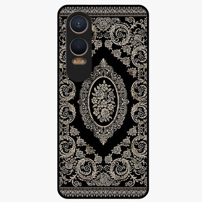 Noir Bloom Elegance Glass Case for 1+Nord CE 4 Lite elegant front view featuring dark floral artwork in noir tones