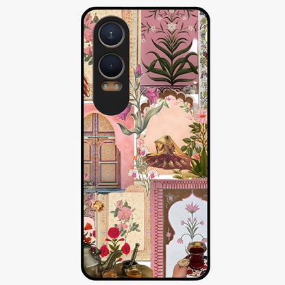 Royal Pink Legacy Glass Case for 1+Nord Ce 4 Lite elegant front view featuring luxurious pink themed artistic artwork