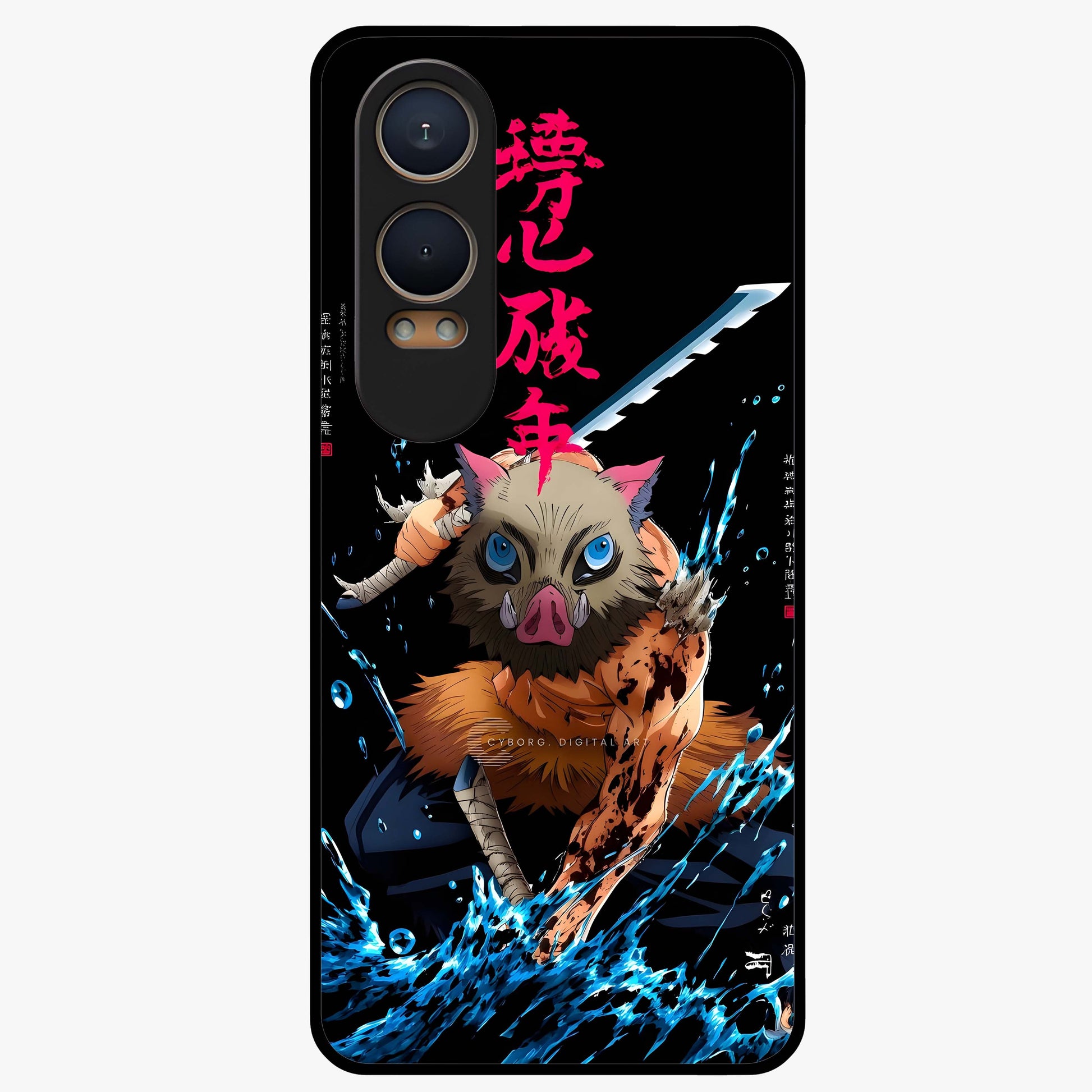 Savage Blade Warrior Glass Case for 1+Nord CE 4 Lite intense front view featuring fierce warrior inspired artwork
