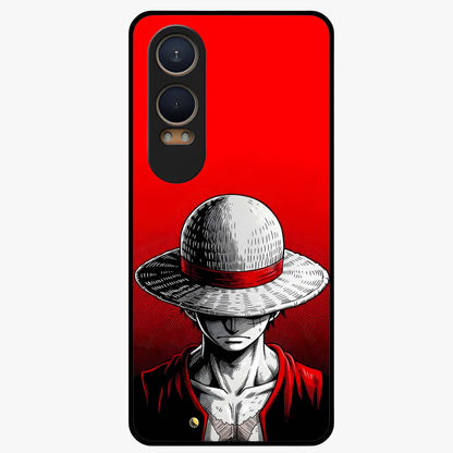 Scarlet Pirate Resolve Glass Case for 1+Nord Ce 4 Lite bold front view featuring pirate themed artwork in red hues