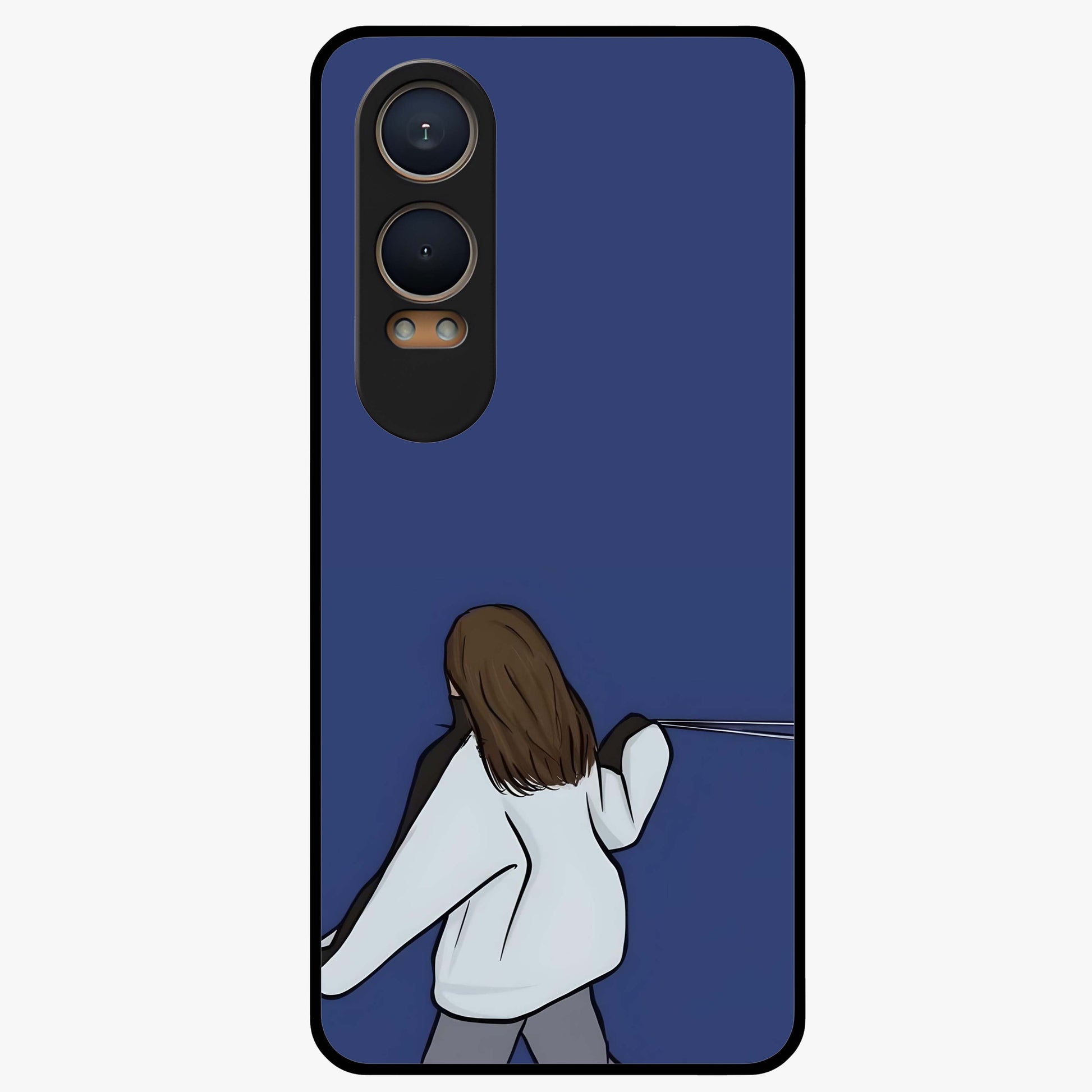 Silent Distance Love Glass Case for 1+Nord Ce 4 Lite emotional front view featuring romantic artwork in soft muted tones