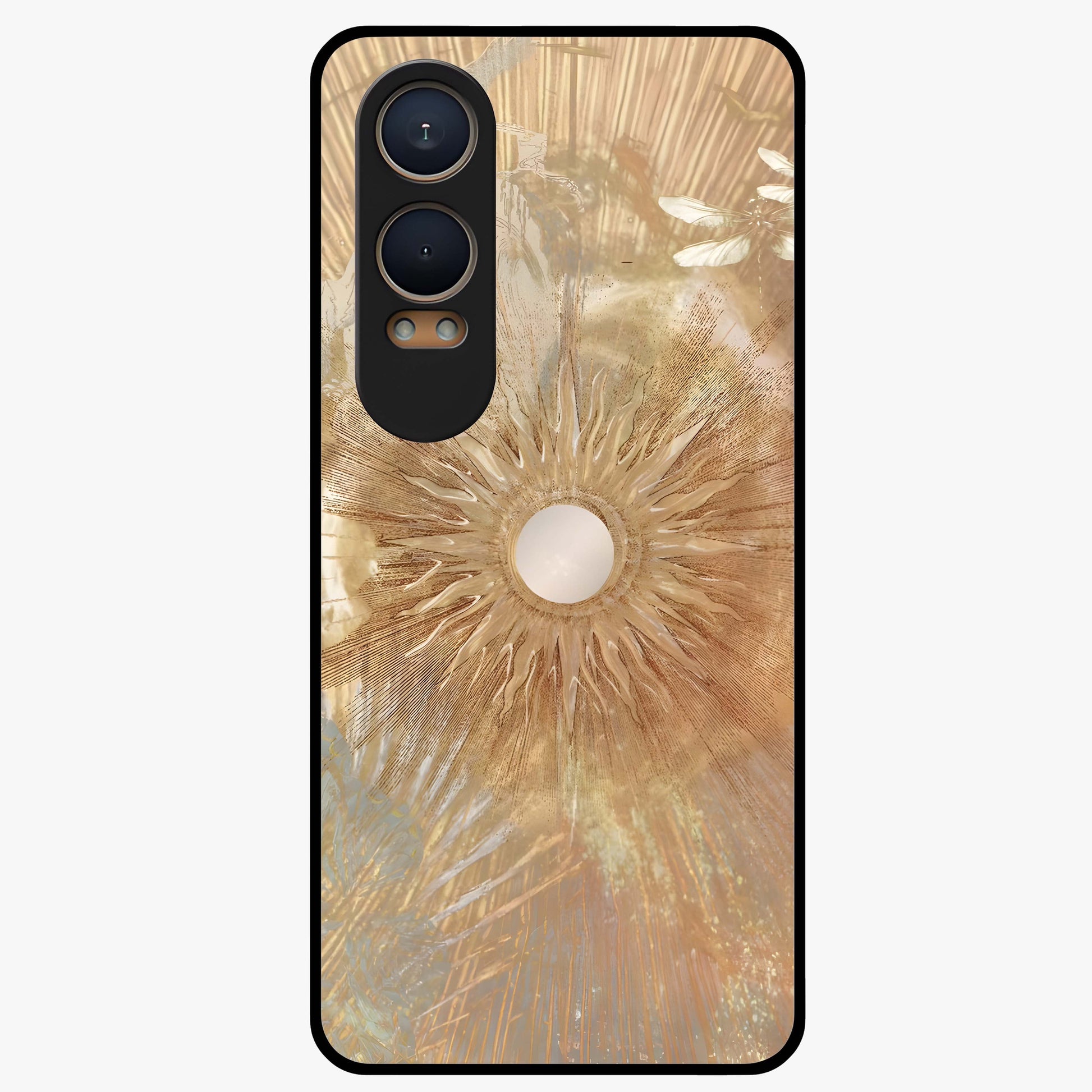 Silken Whirl Glass Case for 1+Nord CE 4 Lite elegant front view featuring smooth abstract swirl artwork