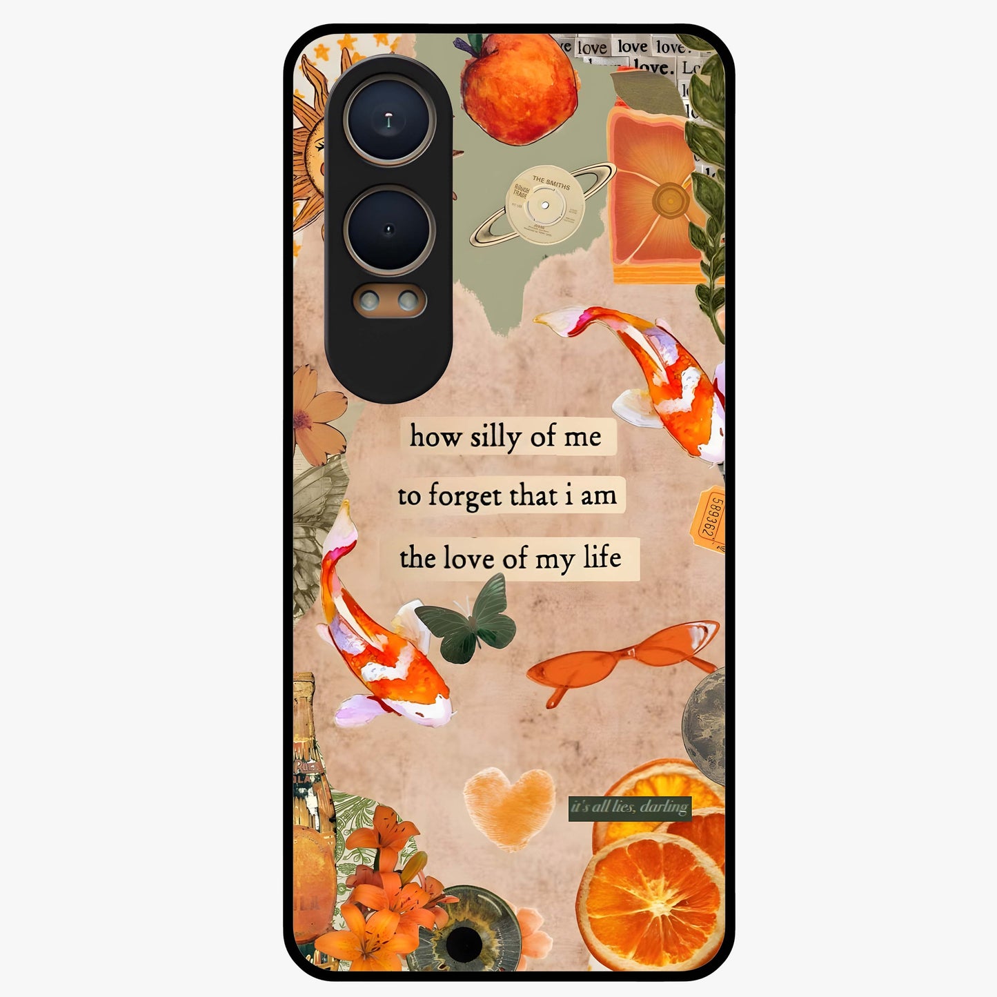 Soft Chaos Aesthetic Glass Case for 1+Nord Ce 4 Lite artistic front view featuring abstract chaotic artwork in soft pastel tones