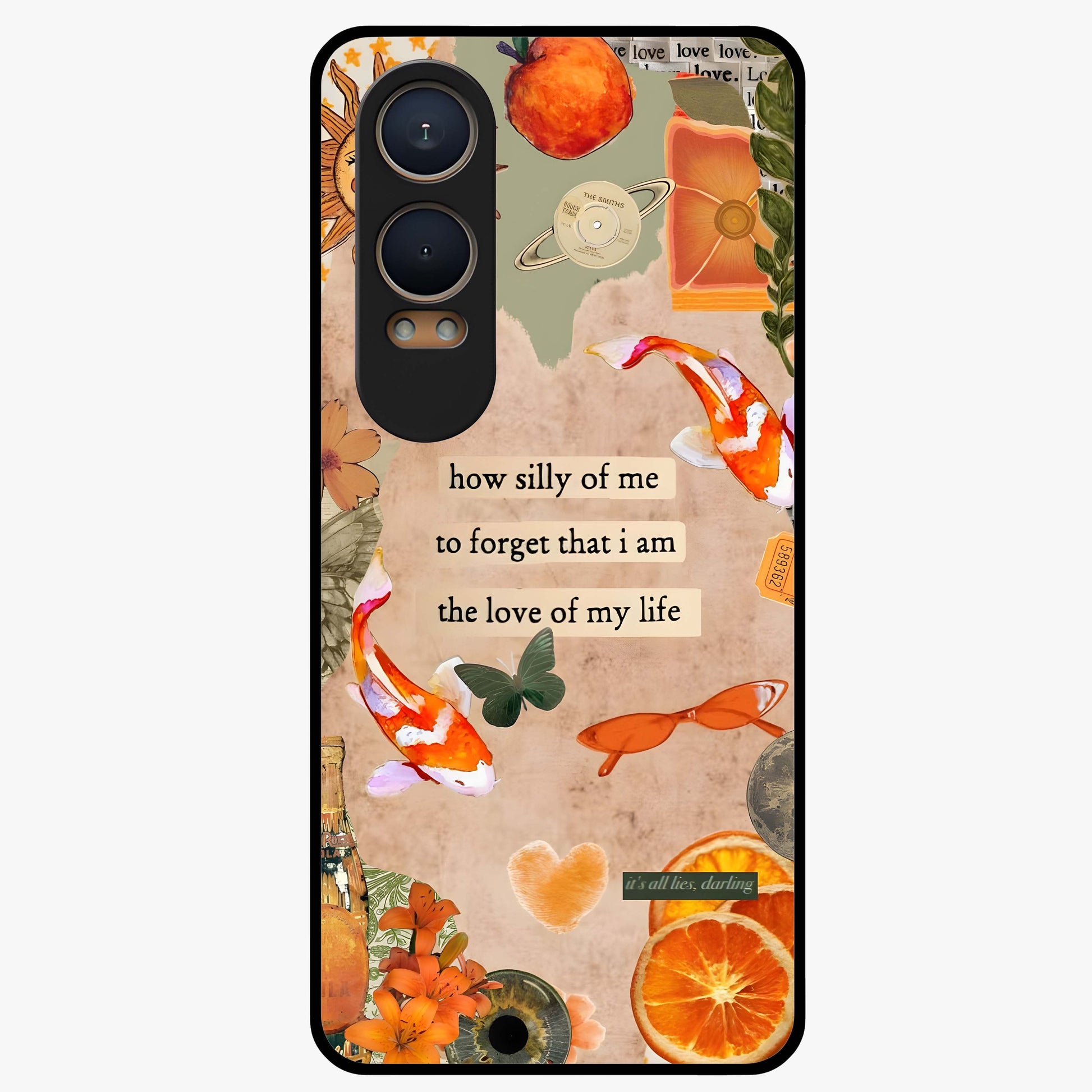 Soft Chaos Aesthetic Glass Case for 1+Nord Ce 4 Lite artistic front view featuring abstract chaotic artwork in soft pastel tones