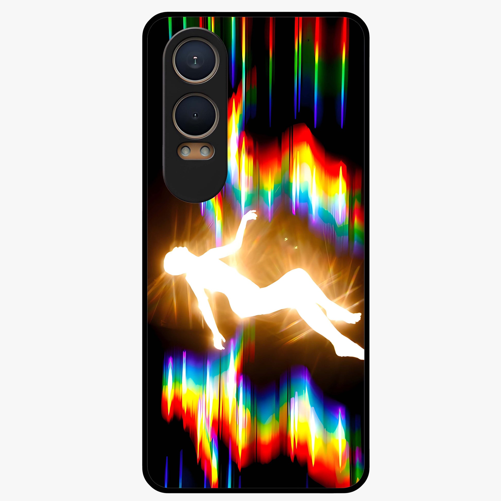 Soul in Spectrum Glass Case for 1+Nord Ce 4 Lite artistic front view featuring colorful spectrum inspired artwork
