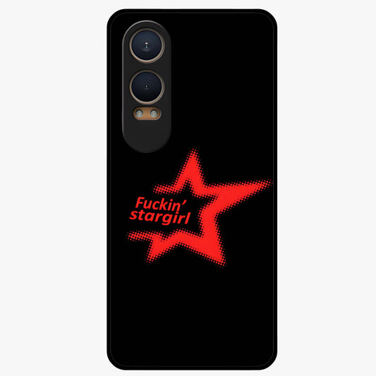 Starboy and Stargirl Energy Glass Case for 1+Nord Ce 4 Lite artistic front view featuring celestial couple inspired artwork
