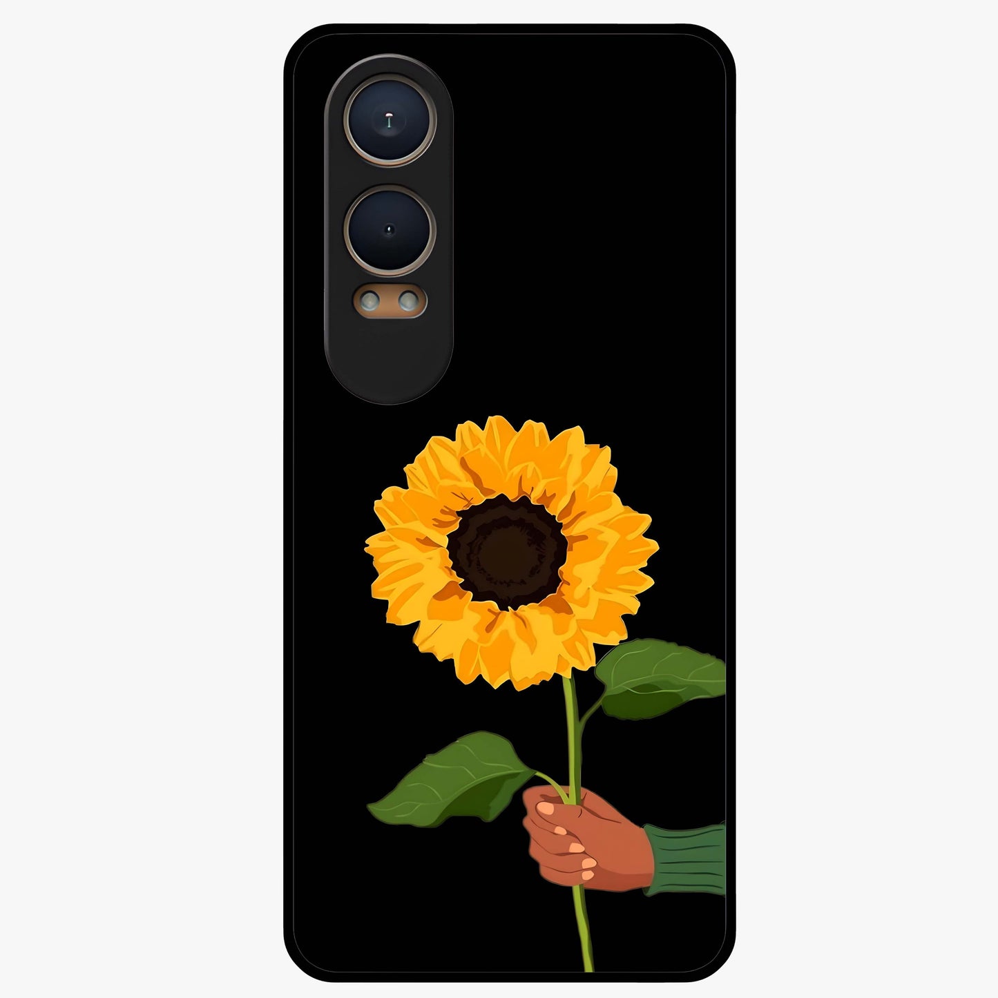 Sun Moon Stormy Sky Glass Case for 1+Nord CE 4 Lite dramatic front view featuring sun and moon artwork over stormy sky