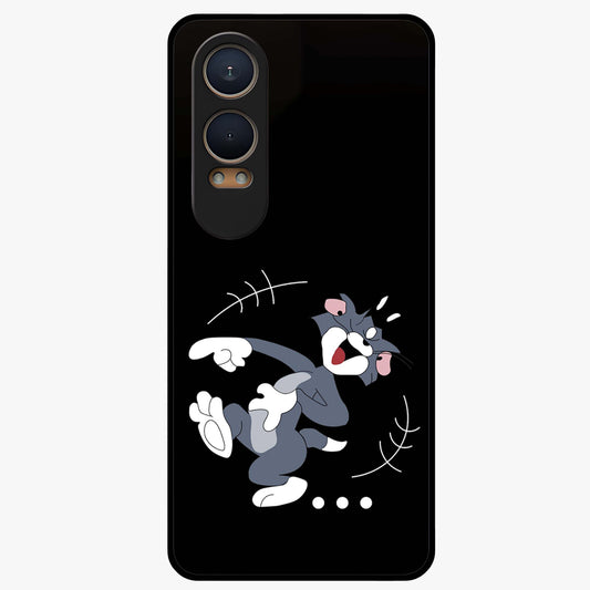 Tom in Trouble Glass Case for 1+Nord Ce 4 Lite playful front view featuring animated character artwork in humorous theme
