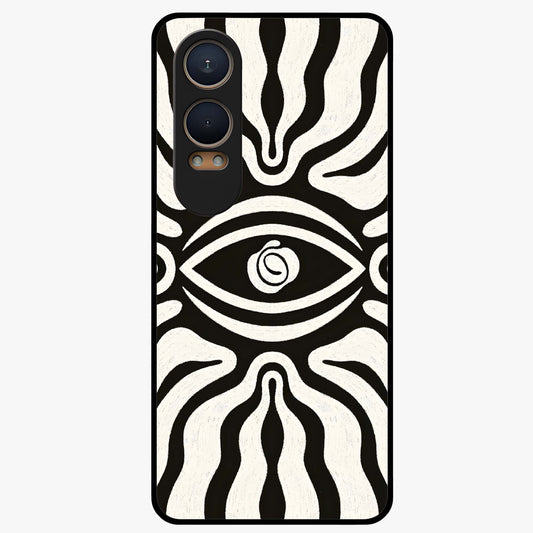 Trancewave Illusion Art Glass Case for 1+Nord Ce 4 Lite vibrant front view featuring abstract illusion inspired artwork