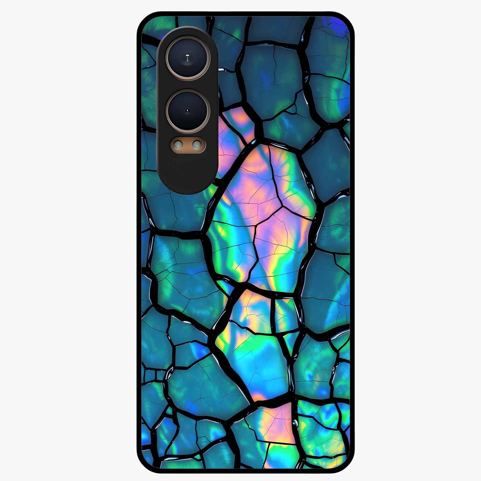 Tropical Wing Vibe Glass Case for 1+Nord Ce 4 Lite vibrant front view featuring wing inspired artwork with tropical colors