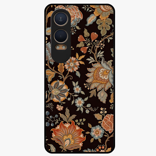 Vintage Floral Dream Glass Case for 1+Nord Ce 4 Lite dreamy front view featuring soft vintage inspired floral artwork