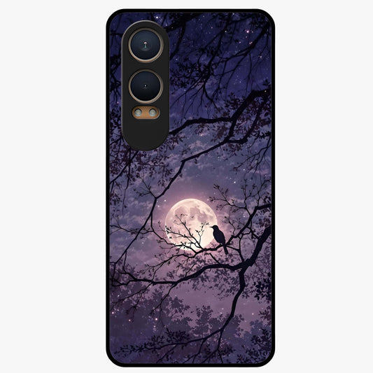 Whispering Moon Silence Glass Case for 1+Nord Ce 4 Lite serene front view featuring moon inspired artwork in calm night tones