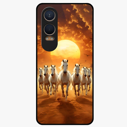 Wild Sunset Majesty Glass Case for 1+Nord CE 4 Lite dramatic front view featuring bold sunset landscape artwork