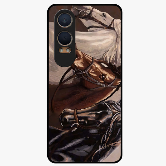 Wild Trio Gallop Glass Case for 1+Nord Ce 4 Lite powerful front view featuring three horses in motion with dynamic artwork