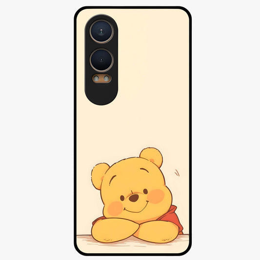Winniethe Pooh Glass Case for 1+Nord Ce 4 Lite adorable front view featuring cute cartoon inspired artwork