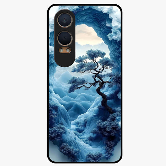 Winter Gate View Glass Case for 1+Nord Ce 4 Lite serene front view featuring snowy gate landscape artwork