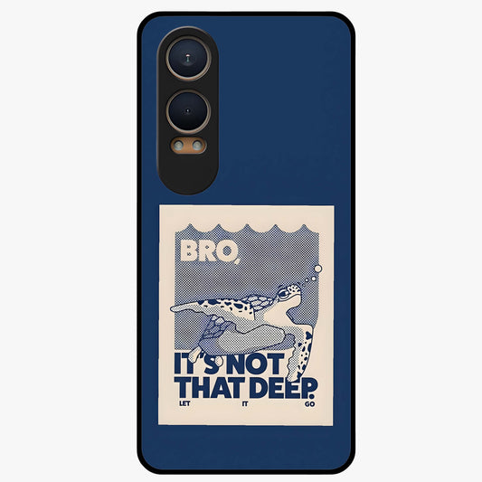 Worry Less Swim Glass Case for 1+Nord Ce 4 Lite uplifting front view featuring motivational typography with aquatic theme