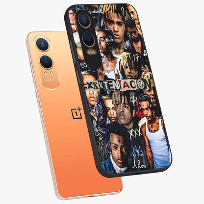 Broken Fame Diaries Glass Case for 1+Nord CE 4 Lite angled mockup showcasing glossy finish and edgy aesthetic design