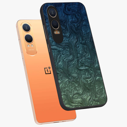 Marble Dream Blur Glass Case for 1+Nord CE 4 Lite angled mockup showcasing glossy finish and smooth gradient tones