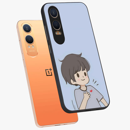 Sending You Love Glass Case for 1+Nord Ce 4 Lite angled mockup showcasing glossy finish and soft romantic tones