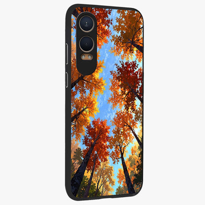 Amber Canopy Glow Glass Case for 1+Nord CE 4 Lite side perspective highlighting rich nature inspired design details
