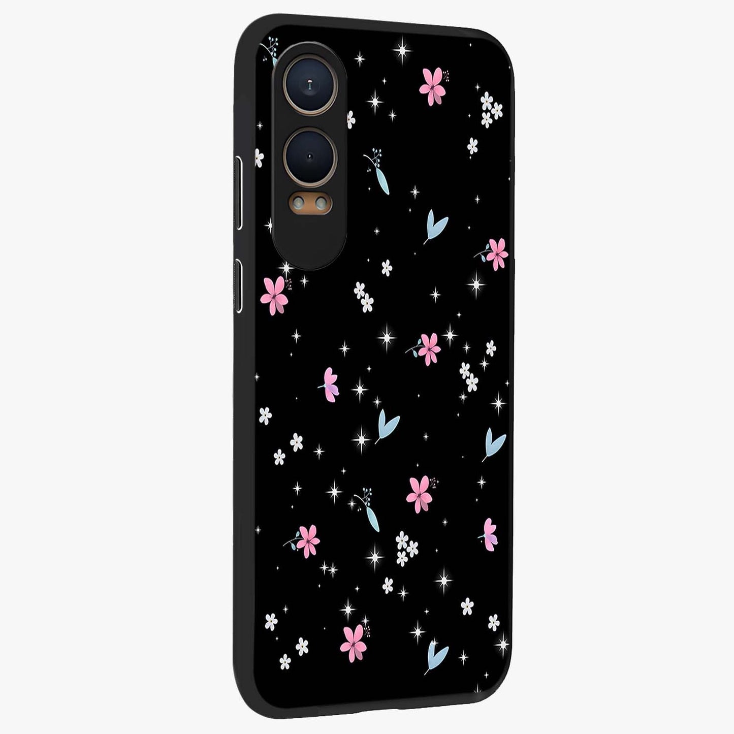 Black Aesthetic Wallpapers Glass Case for 1+Nord CE 4 Lite side perspective highlighting sleek edges and premium dark design