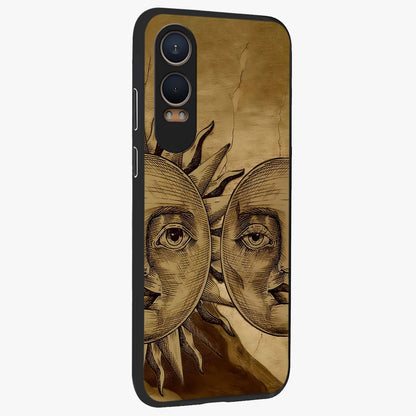 Celestial Relic Glow Glass Case for 1+Nord CE 4 Lite side perspective highlighting intricate celestial textures and sleek build