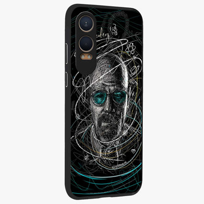 Chaotic Mind Genius Glass Case for 1+Nord CE 4 Lite side perspective highlighting creative detailing and premium edge finish
