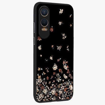 Dark Petal Aesthetic Glass Case for 1+Nord CE 4 Lite side perspective highlighting refined textures and premium edge finish