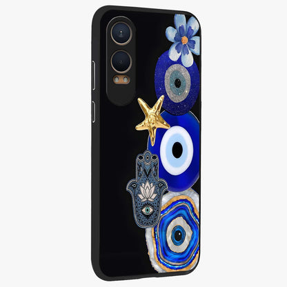 Divine Eye Bloom Glass Case for 1+Nord CE 4 Lite side perspective highlighting intricate bloom patterns and sleek build