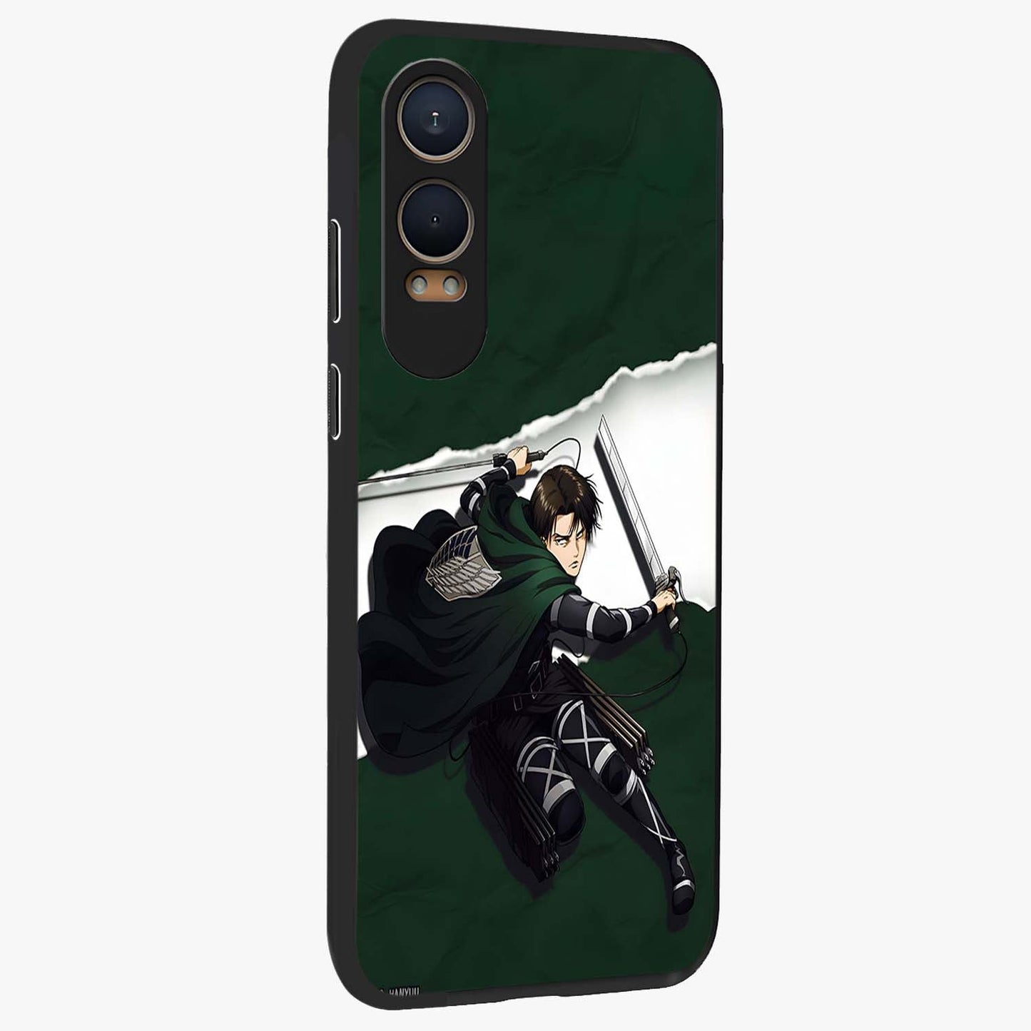 Emerald War Vanguard Glass Case for 1+Nord CE 4 Lite side perspective highlighting dramatic textures and premium edges