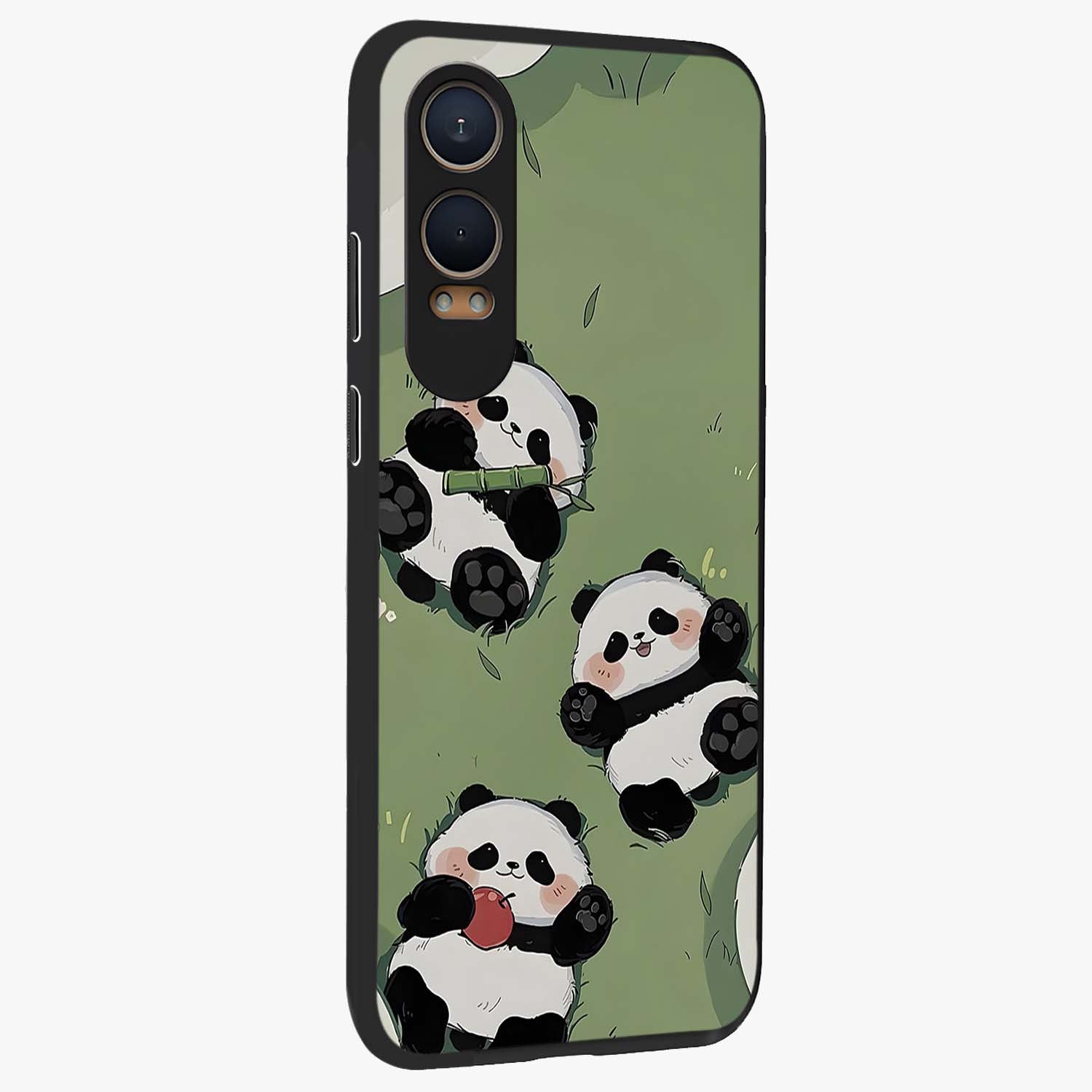 Lazy Panda Picnic Glass Case for 1+Nord CE 4 Lite side perspective highlighting cute illustration textures and smooth premium build