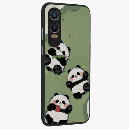 Lazy Panda Picnic Glass Case for 1+Nord CE 4 Lite side perspective highlighting cute illustration textures and smooth premium build